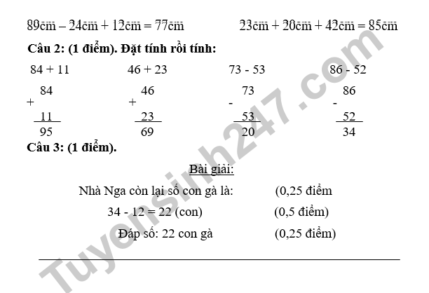 De kiem tra hoc ki 2 mon Toan lop 1 - PTDTBT TH Tan Lap 2018