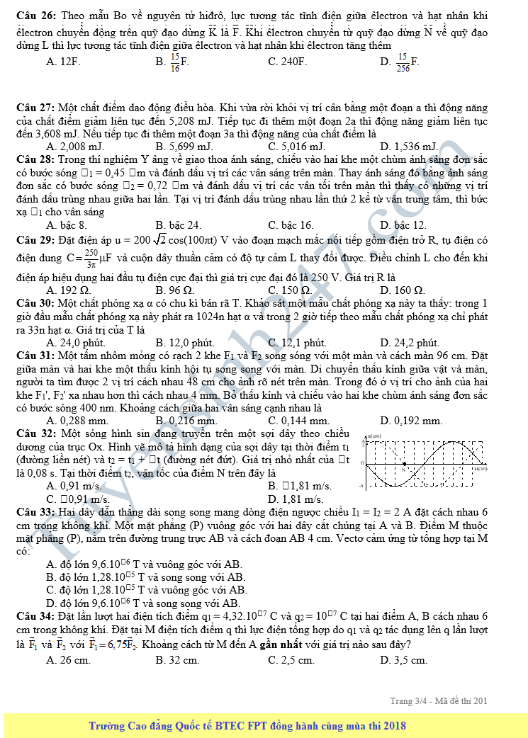 De thi thu THPT QG mon Ly nam 2018 lan 1 - THPT TX Quang Tri