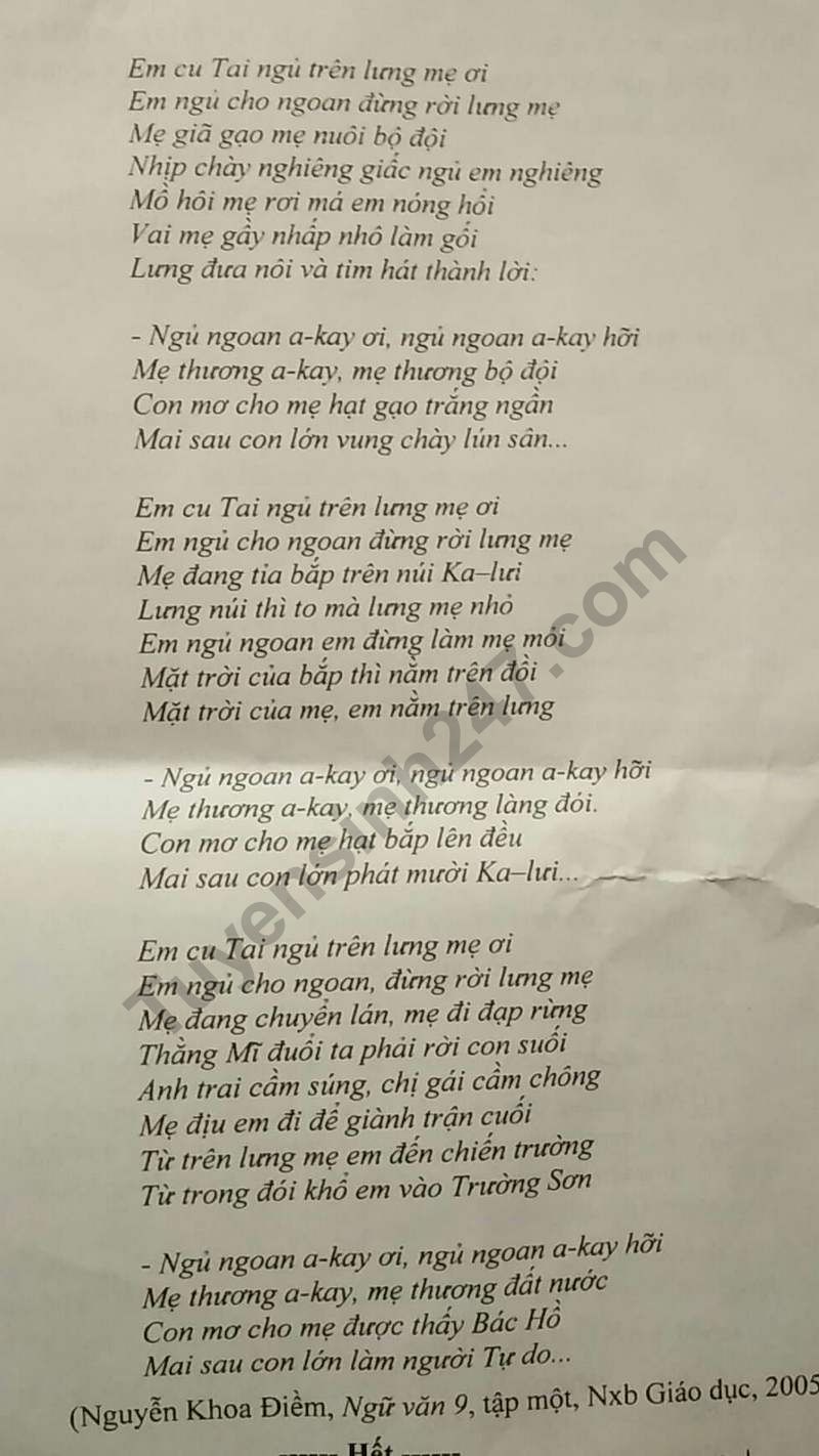 Dap an de thi vao lop 10 mon Van - THPT chuyen Nguyen Thi Minh Khai 2018