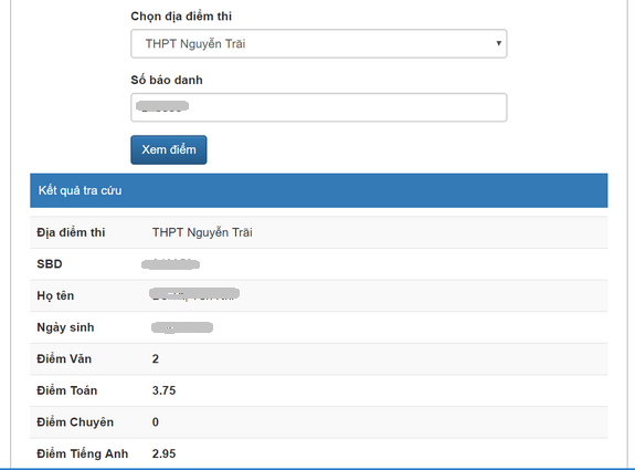 Ben Tre cong bo diem thi vao lop 10 nam 2018