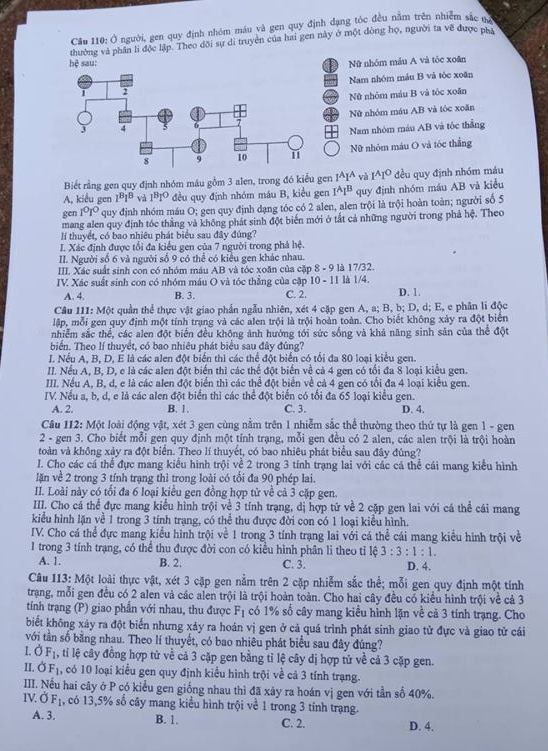 Dap an cua Bo GD de thi THPT Quoc Gia 2018 mon Sinh-ma de 216