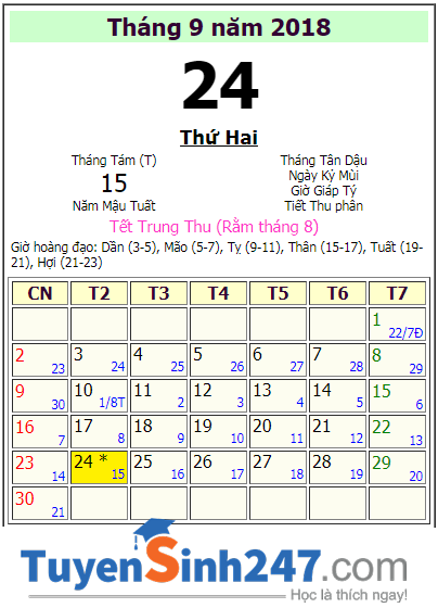 Tet trung thu 2018 vao ngay may?
