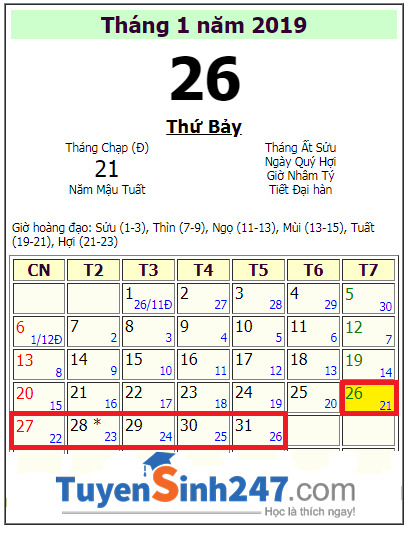 Lich nghi tet 2019 cua hoc sinh An Giang