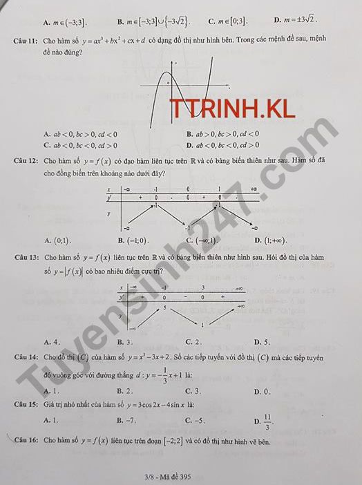 De thi giua ki 1 lop 12 mon Toan 2018 - 2019 THPT Viet Duc