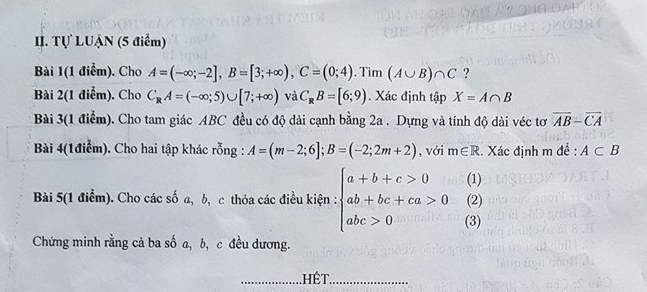 De thi giua ki 1 lop 10 mon Toan nam 2018 - THPT Doan Ket