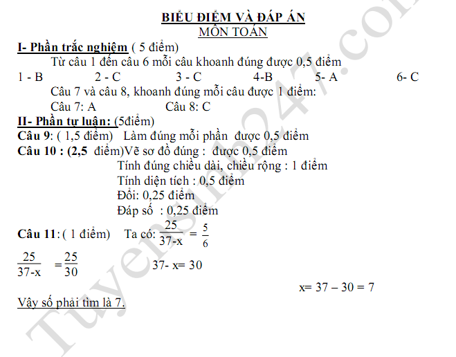 De thi giua ki 1 lop 5 mon Toan 2018 - TH Dai Dong