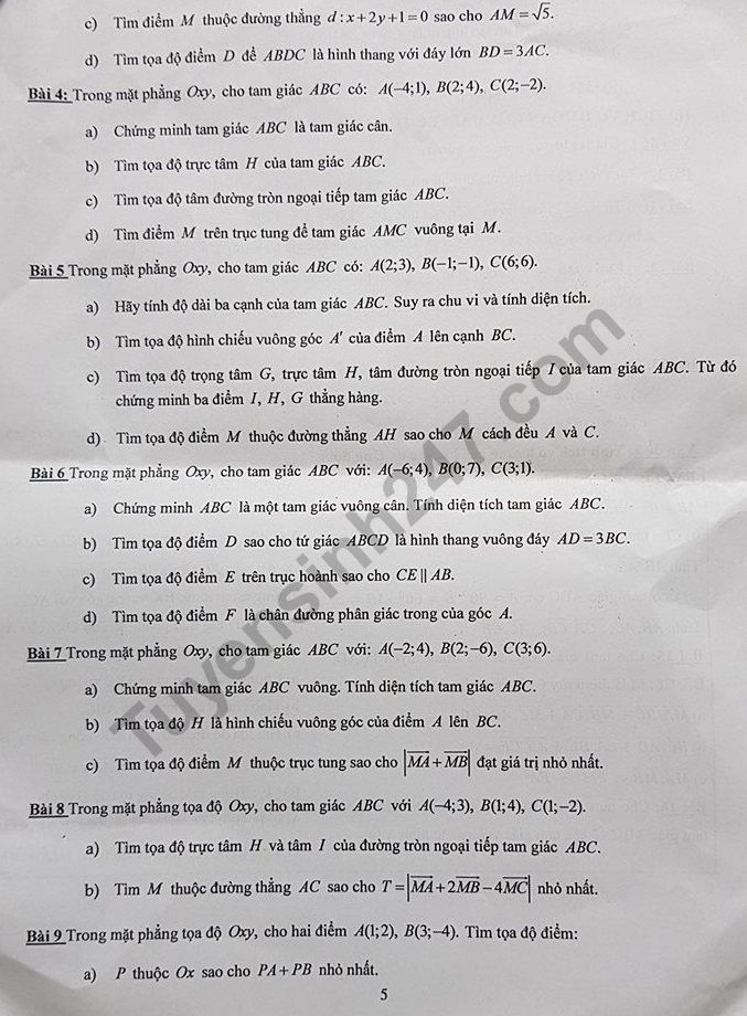 De cuong on tap hoc ki 1 lop 10 mon Toan 2018 - THPT Dong Da