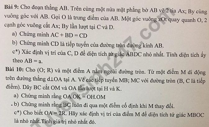 De cuong on tap ki 1 lop 9 mon Toan nam 2018