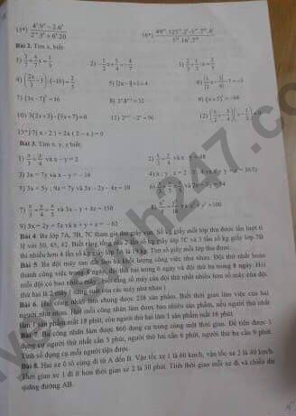 De cuong on tap ki 1 lop 7 mon Toan THCS Nam Trung Yen 2018