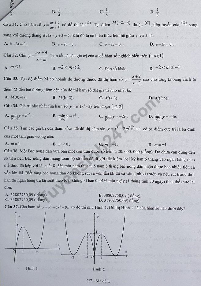 De thi ki 1 lop 12 mon Toan THPT Cao Ba Quat 2018