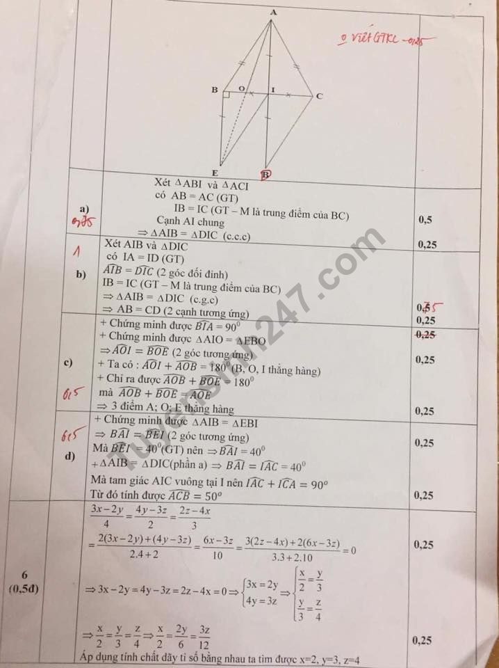 De kiem tra mon Toan ki 1 lop 7 THCS Dich Vong 2018 - co dap an