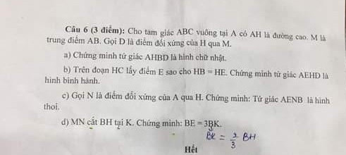 De thi ki 1 lop 8 mon Toan Quan 12 nam 2018