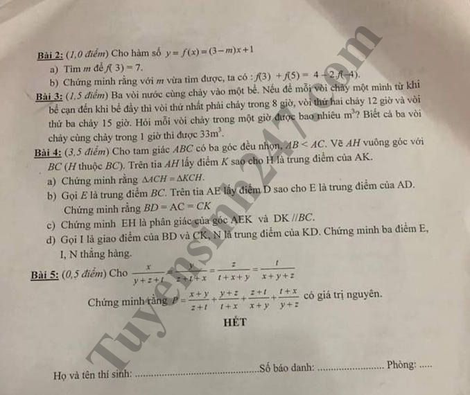 De thi hoc ky 1 lop 7 mon Toan - THCS Cau Giay nam 2018