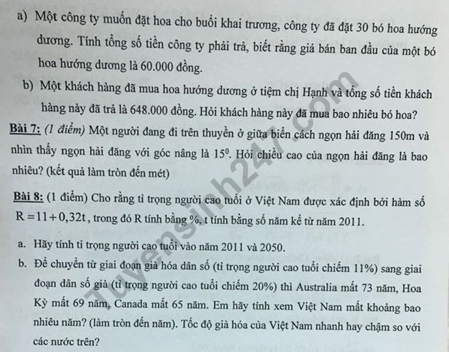 De thi hoc ki 1 lop 9 mon Toan Quan 7 nam 2018