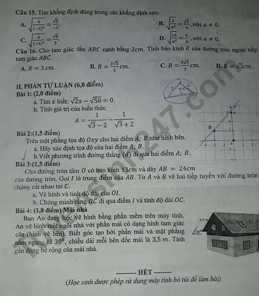 De thi ki 1 lop 9 mon Toan So GD An Giang 2018