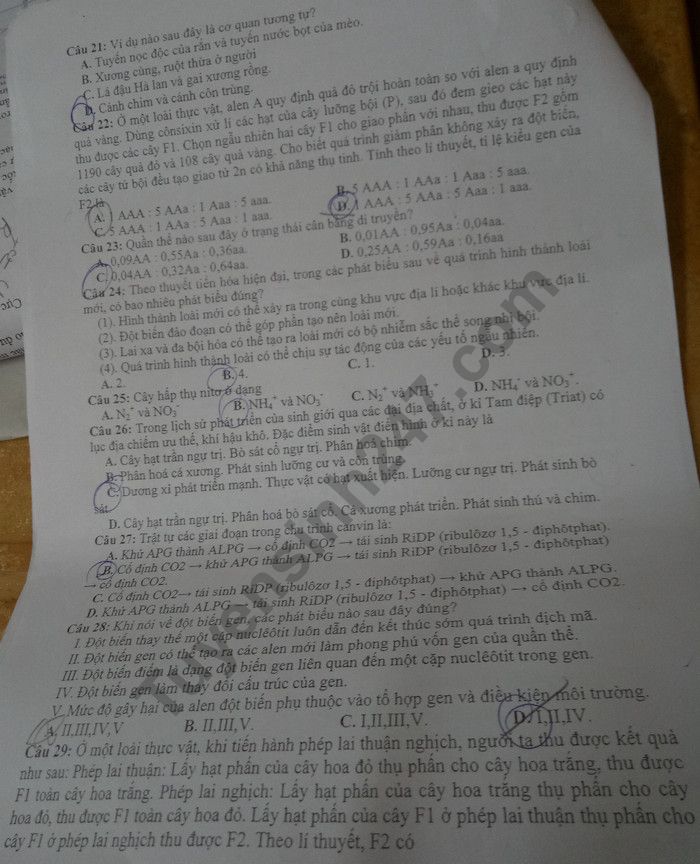 De thi thu THPTQG mon Sinh Chuyen Bac Lieu 2019 lan 2
