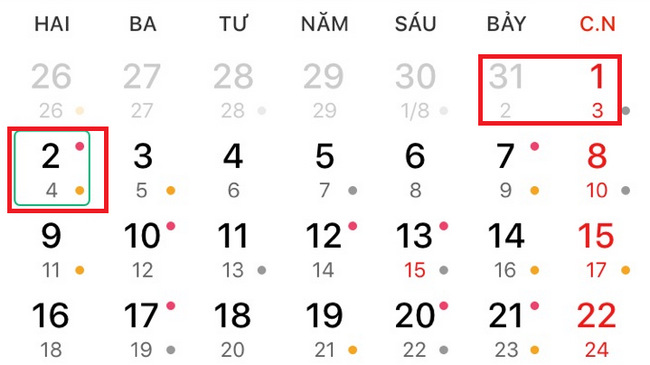Lich nghi tat ca cac ngay le nam 2019: gio to Hung Vuong, 30/4, 2/9
