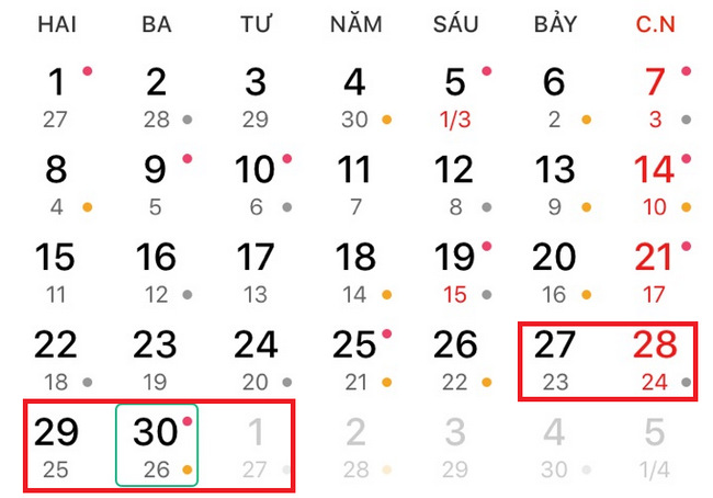 Lich nghi tat ca cac ngay le nam 2019: gio to Hung Vuong, 30/4, 2/9