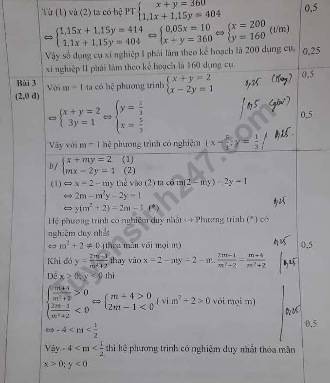 De thi giua ki 2 lop 9 mon Toan THCS Son Dong 2019