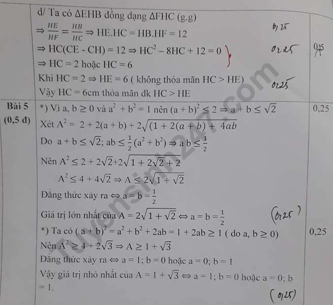 De thi giua ki 2 lop 9 mon Toan THCS Son Dong 2019