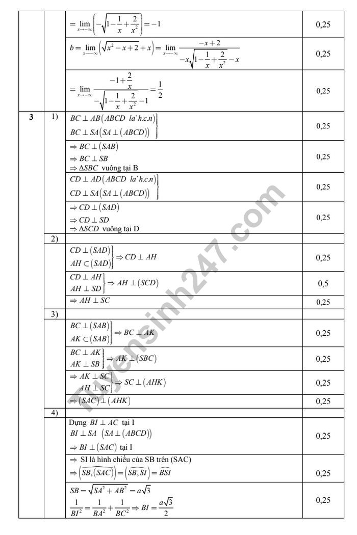 De thi giua hoc ki 2 mon Toan lop 11 - THPT Nguyen Chi Thanh 2019
