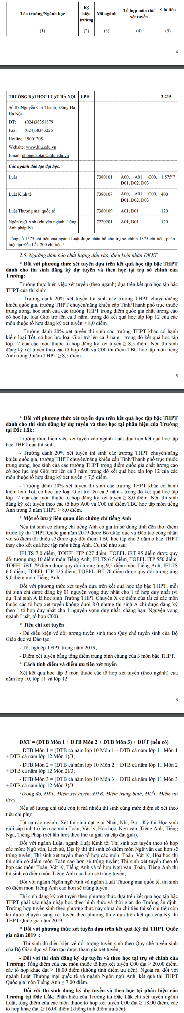 Truong Dai hoc Luat Ha Noi cong bo chi tieu tuyen sinh nam 2019