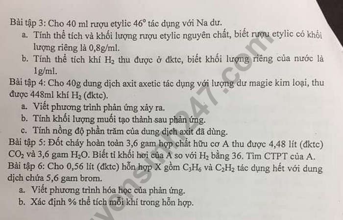 De cuong on tap hoc ki 2 mon Hoa lop 9 - THCS Kim Giang 2019