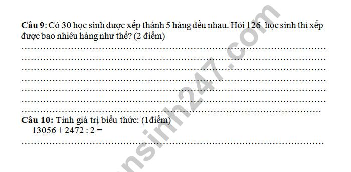De thi hoc ki 2 mon Toan lop 5 nam 2018 - TH Lieu Tuc