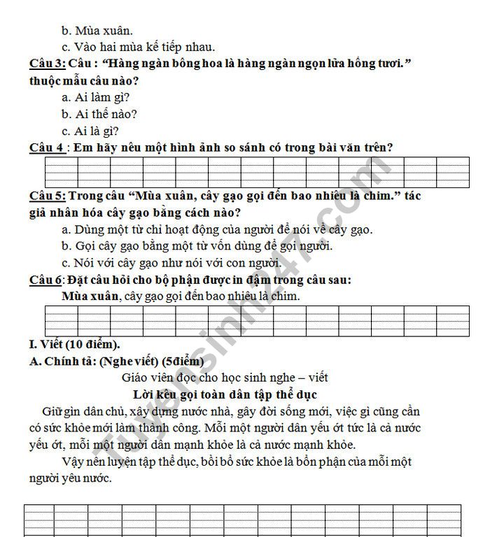 De thi hoc ki 2 mon Tieng Viet lop 3 - TH Lieu Tuc 2018