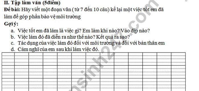 De thi hoc ki 2 mon Tieng Viet lop 3 - TH Lieu Tuc 2018