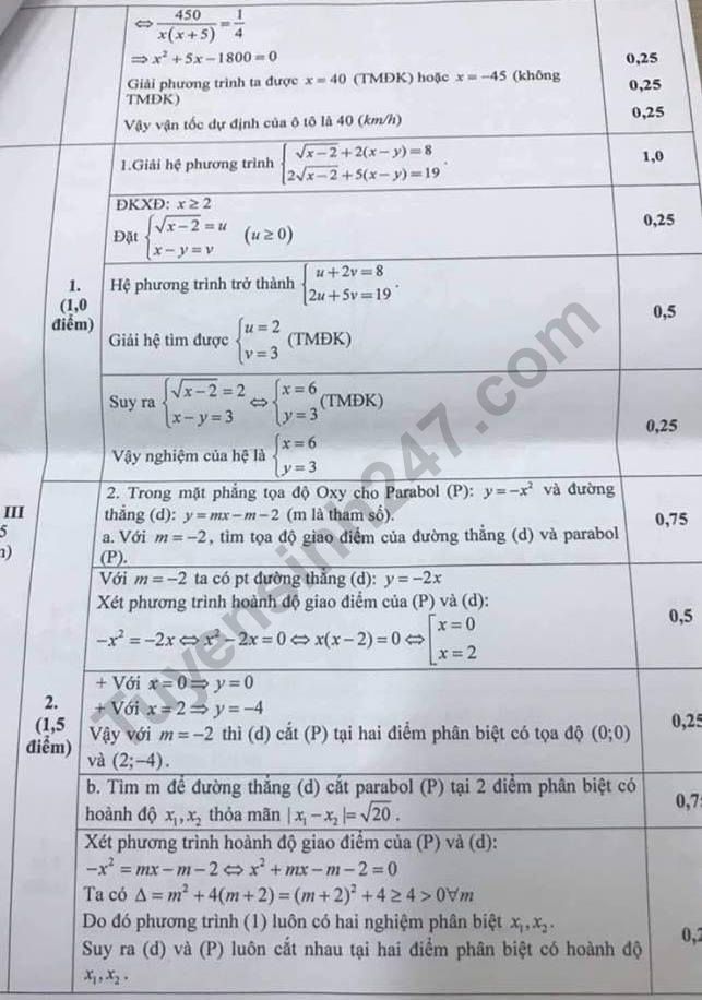 De thi ki 2 lop 9 mon Toan 2019 - Quan Cau Giay co dap an