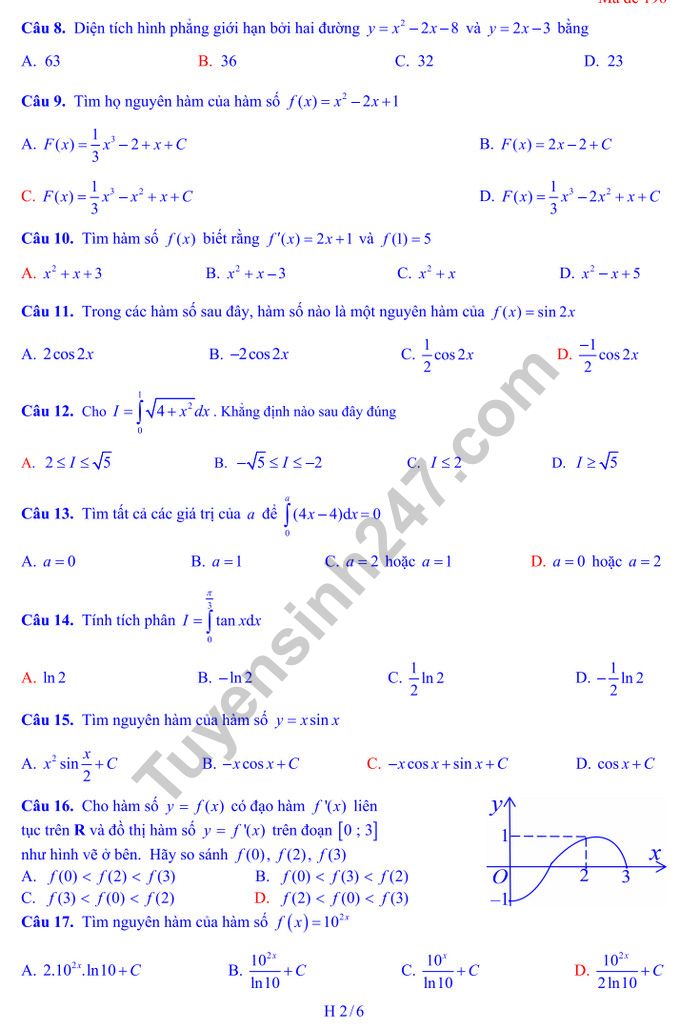 De thi hoc ki 2 mon Toan lop 12 - THPT Nguyen Gia Thieu 2019