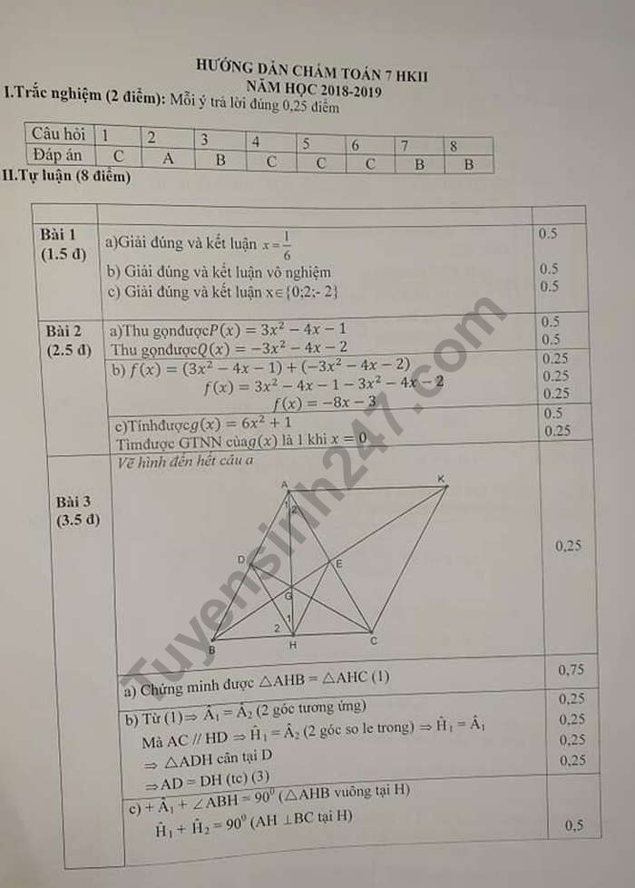 De thi hoc ki 2 mon Toan lop 7 - Huyen Thanh Tri 2019