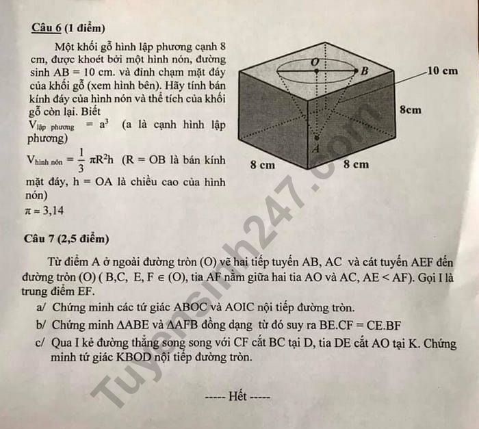 De thi hoc ki 2 mon Toan lop 9 nam 2019 - Quan 4