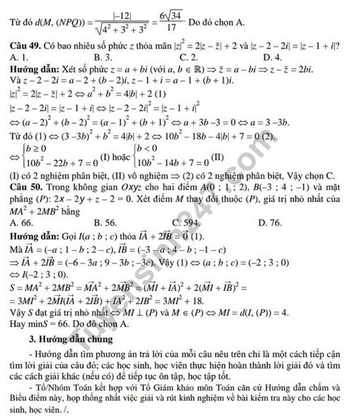 De thi hoc ki 2 mon Toan lop 12 - Tinh Dong Nai 2019 ( co dap an )