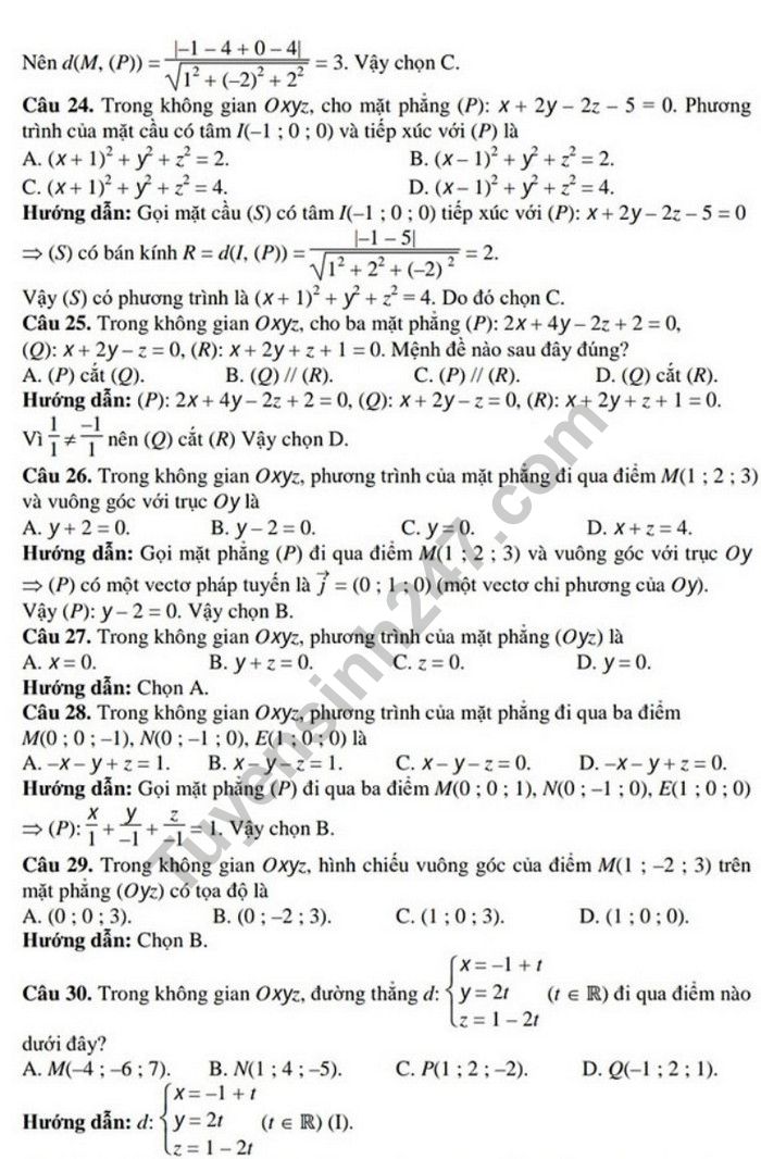 De thi hoc ki 2 mon Toan lop 12 - Tinh Dong Nai 2019 ( co dap an )