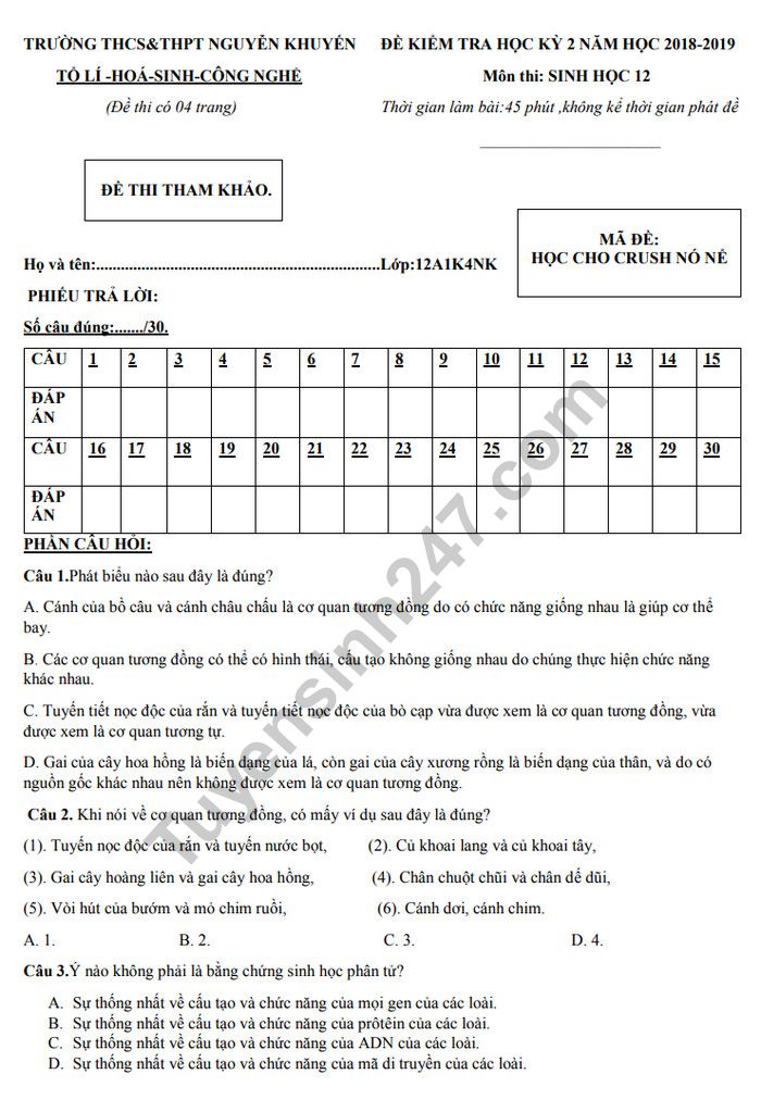 De thi hoc ki 2 lop 11 mon Su - THPT Van Xuan 2019
