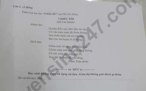 De thi hoc ki 2 lop 11 mon Van 2019 - THPT Dien Hong
