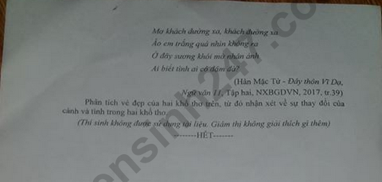 De thi ki 2 lop 11 mon Van - So GD Ha Nam 2019