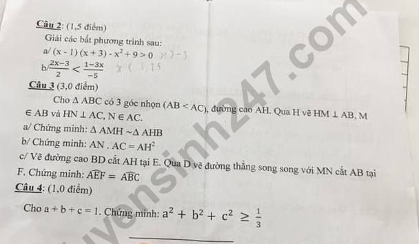 De thi ki 2 lop 8 mon Toan - THCS Ly Tu Trong 2019