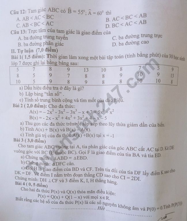 De thi ki 2 lop 7 mon Toan - Quan Kien An 2019
