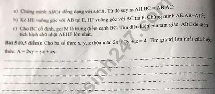 De ki 2 mon Toan lop 8 - Phong GD Thach That nam 2019