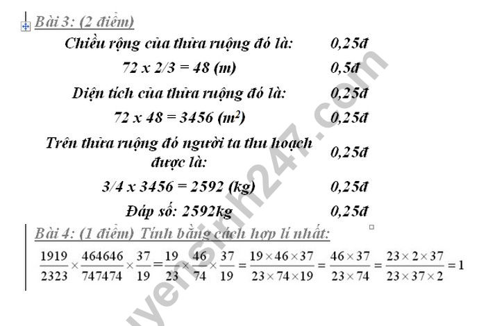 De ki 2 mon Toan lop 4 - TH Kim Dong 2019 (co dap an)
