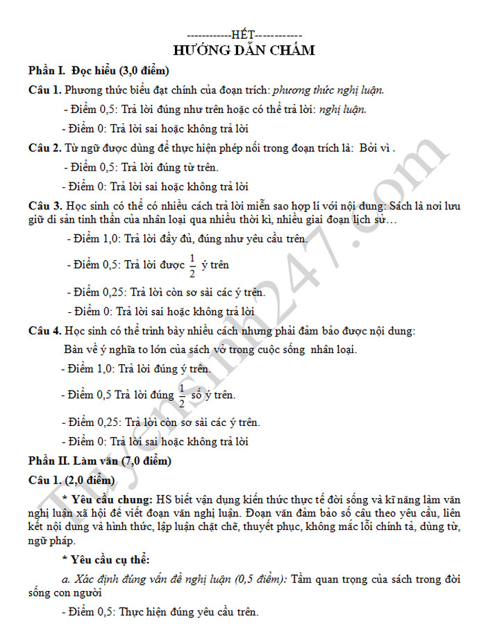 De thi hoc ki 2 mon Van lop 9 - THCS Pho Thanh 2019