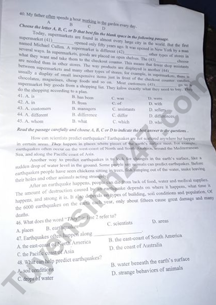 Dap an de thi vao lop 10 mon Tieng Anh nam 2019 tinh Bac Kan