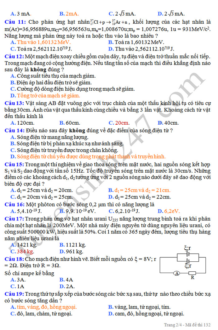 De thi thu THPTQG 2019 mon Ly truong THPT To Hien Thanh lan 1
