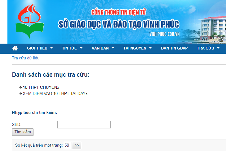 Vinh Phuc cong bo diem thi vao lop 10 nam 2019