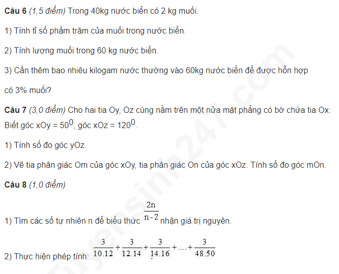 De khao sat dau nam lop 7 mon Toan TP Ninh Binh 2018 - 2019 co dap an