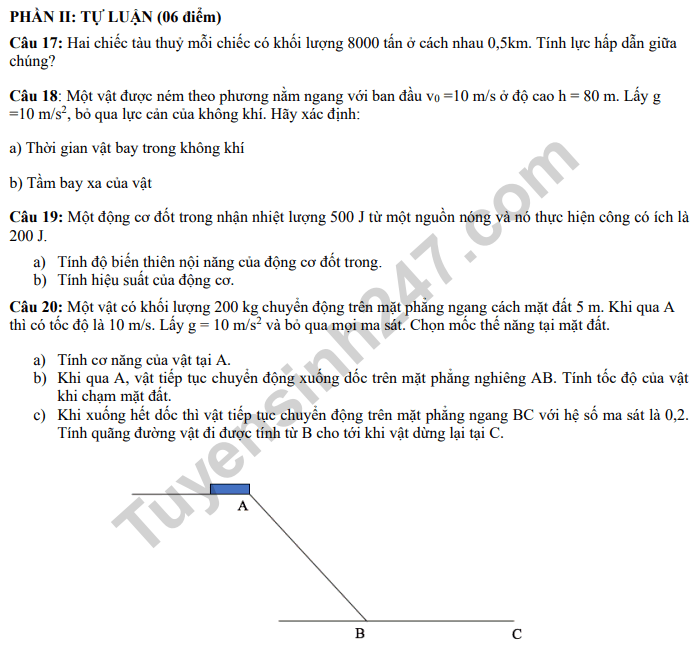De thi khao sat lop 11 mon Ly - THPT Lien Son 2019