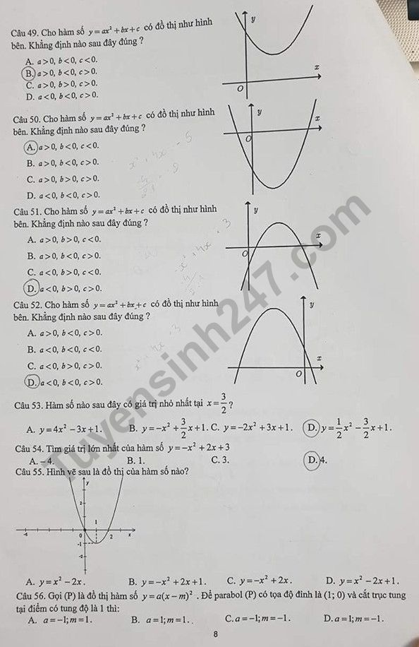 De cuong on tap ki 1 lop 10 mon Toan 2019 - THPT Yen Hoa